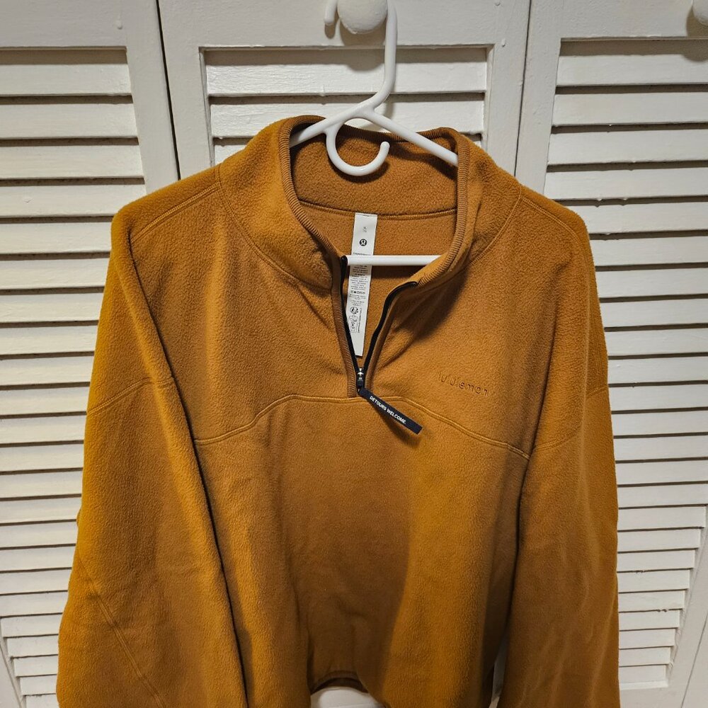 NWT Lululemon Tumbled Fleece Half-Zip Jacket, Color: Melrose Tan yellow M and XL